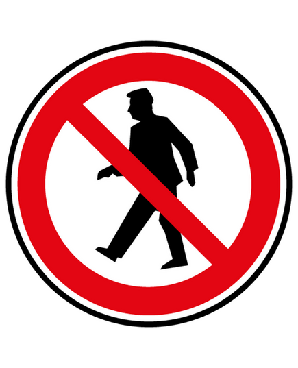 Decal no pedestrians.