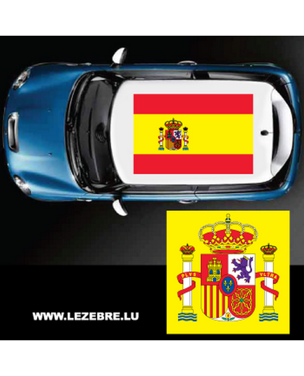 Sticker Toit Auto Drapeau Espagne