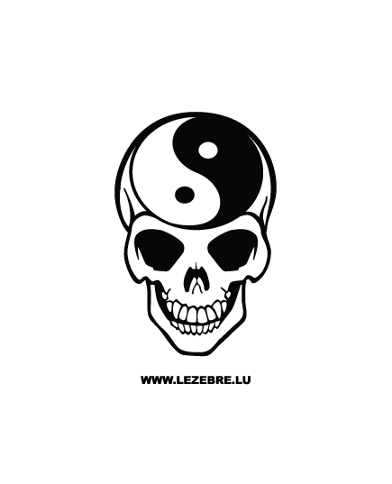 Sticker Ying Yang Tête de Mort