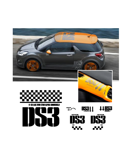 Kit Stickers Citroën DS3 Racing complet 2010