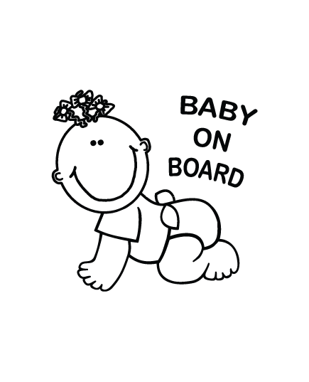 Sticker Auto Baby Girl on Board Rampant zum Personalisieren