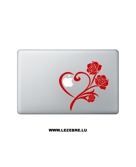 Sticker Macbook Cœur & Roses