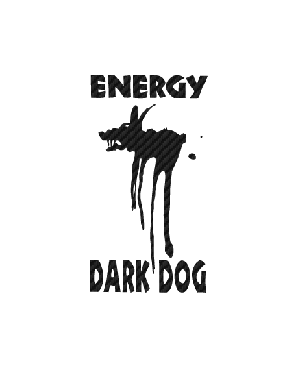Energy Drink Dark Dog logo Carbon Decal