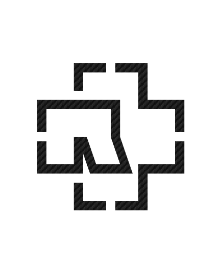 Sticker Carbone Rammstein R-Cross Logo