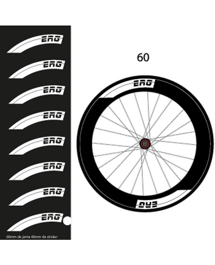 Set of 8 ERG Bike Wheels Decals 60mm