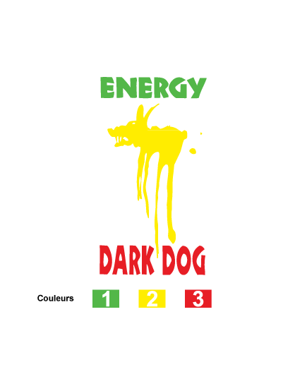 Stickers Energy Drink Dark Dog Logo Tricolor