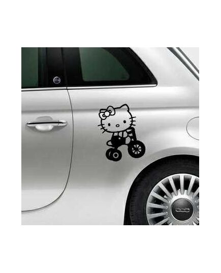 Hello Kitty Bicycle Fiat 500 Decal