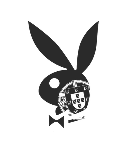 Portuguese Escudo Playboy Bunny Mini Decal