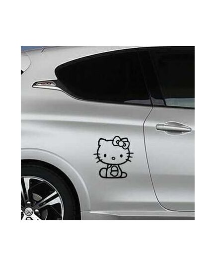Seated Hello Kitty Peugeot Decal