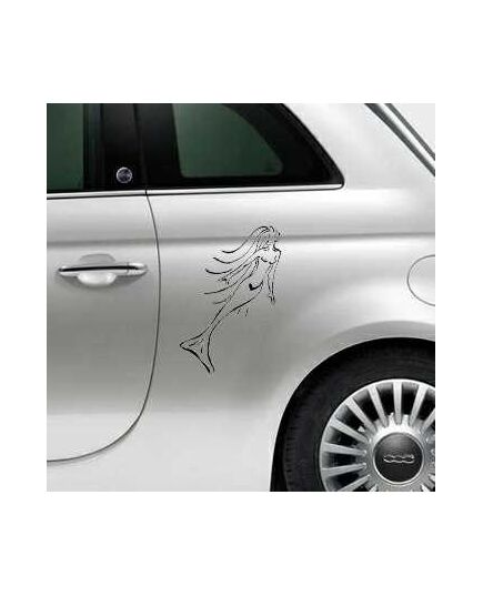 Sticker Fiat 500 Meerjungfrau dessin