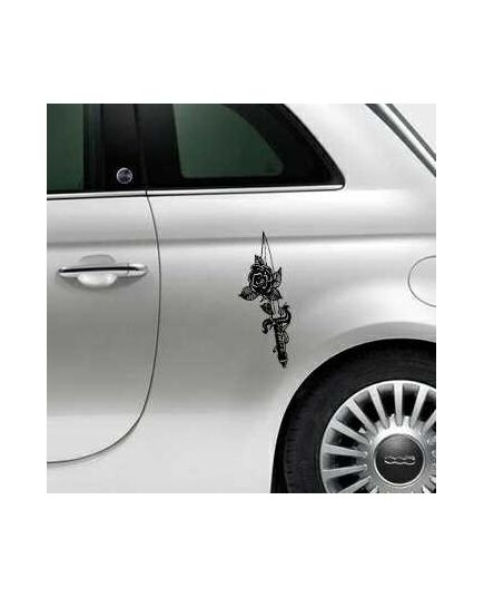 Knife Rose Fiat 500 Decal