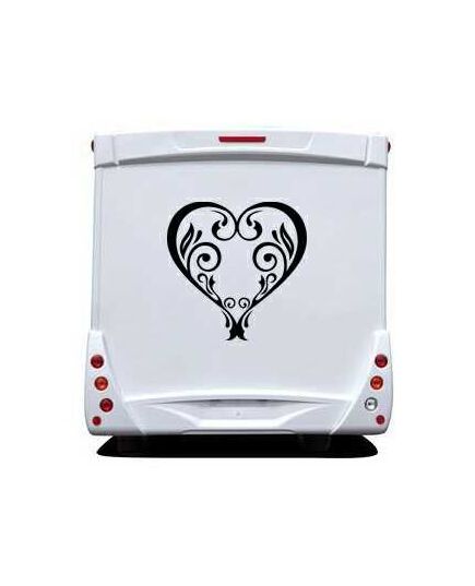 Vintage Heart Camping Car Decal