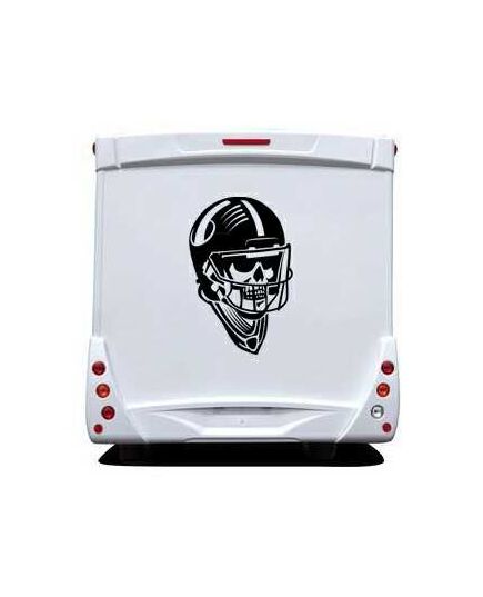 Sticker Wohnwagen/Wohnmobil Totenkopf Casque Football Américain