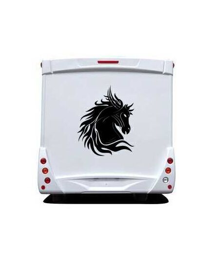 Sticker Camping Car Cheval Tribal
