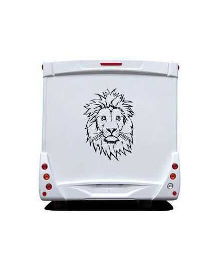 Sticker Camping Car Lion Visage