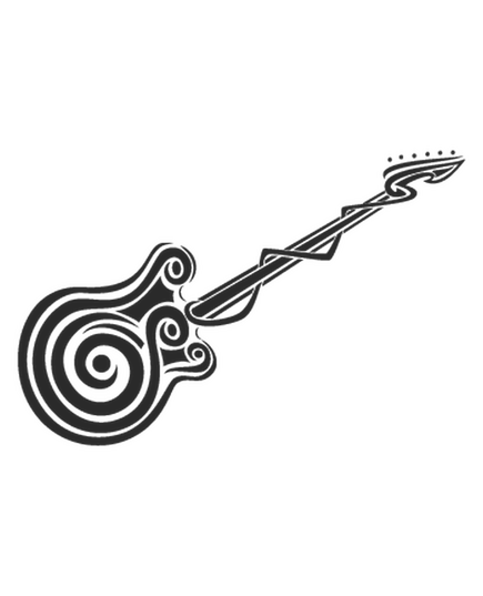 Tribal guitar silhouette Peugeot Decal