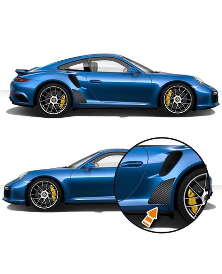 Porsche 911 Turbo Side Protection Carbon Decals Set