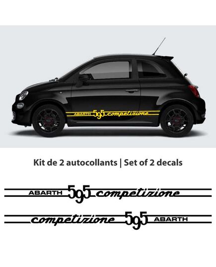 Fiat Abarth 595 Competizione car stripes Decals set