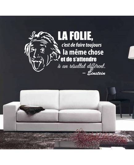 Sticker Citation Einstein "La Folie"