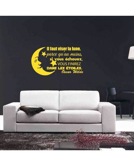 Sticker Oscar Wilde “Il faut viser la lune, parce qu’au moins, si vous échouez, vous finirez dans les étoiles.”