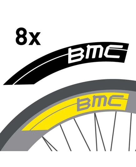 Set of 8 BMC Bike wheels decals 50 mm