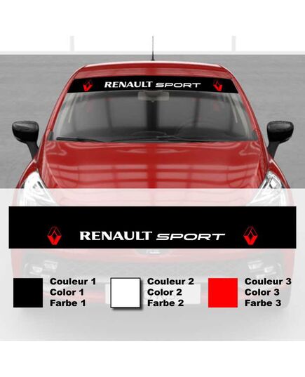 Sticker Bandeau Pare Soleil Voiture Renault Sport Tricolor
