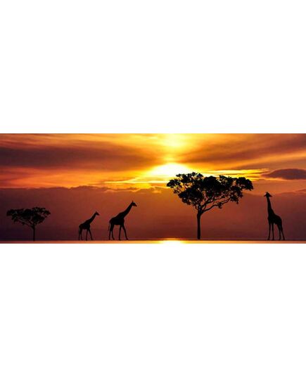 Sticker Tête de Lit Girafes Savane