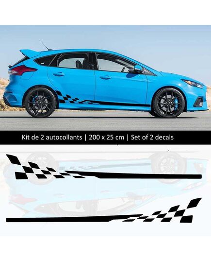 Sticker Set Ford Focus style Racing side stripes decals