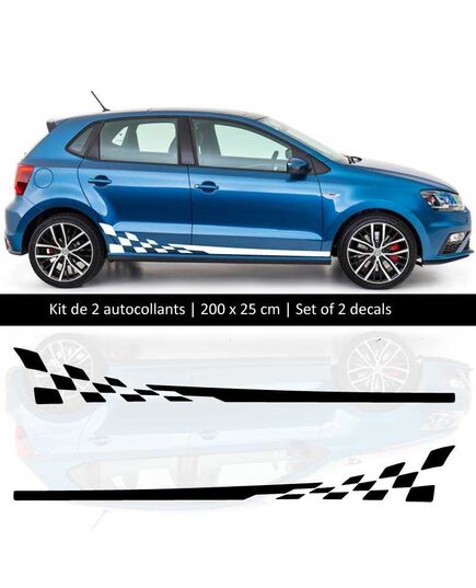 Kit stickers bandes bas de caisse Volkswagen Polo style Racing