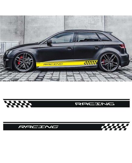 Kit stickers bandes bas de caisse Audi A3 Racing