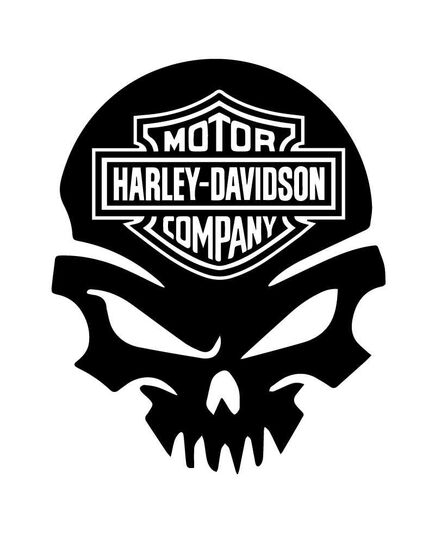 Sticker Harley Davidson Skull avec Logo ★