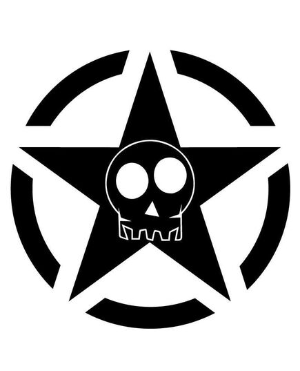 Sticker Étoile US ARMY Star Skull Fire Comic