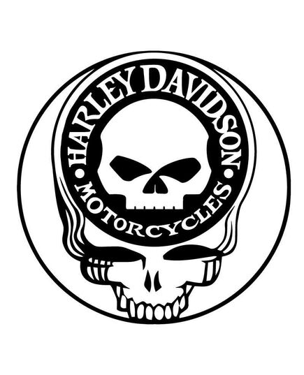 Sticker Decal Harley Davidson Motorcycles Logo On The Skull