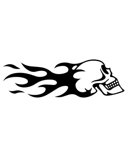 Sticker Skull Flamme Tête de Mort Profil ★
