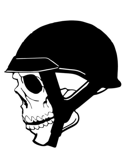 Sticker Crâne Avec Casque