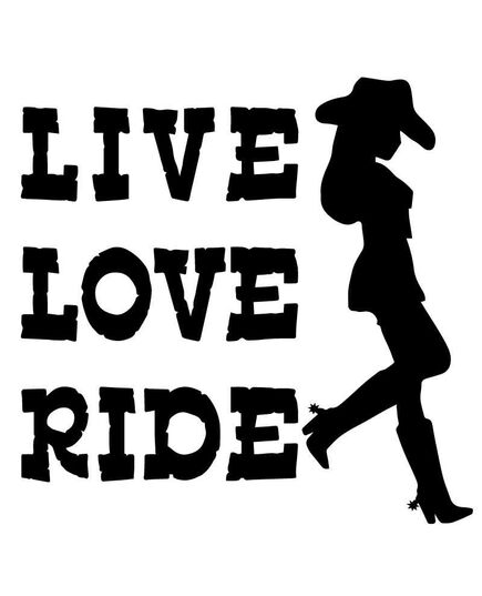 Aufkleber Cowgirl "Live Love Ride"