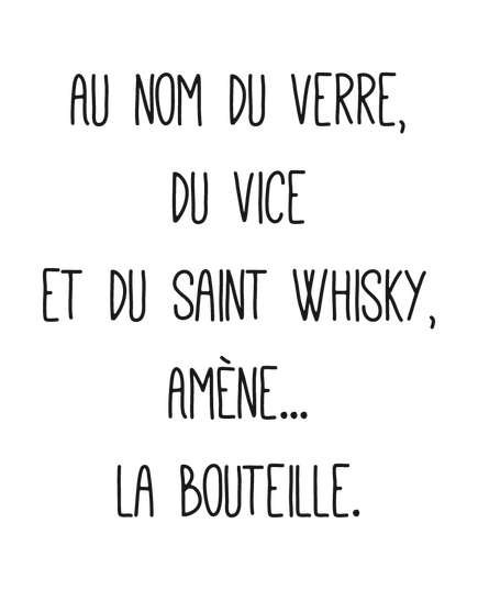 Tee-shirt Nom du Verre, du Vice et du Saint Whisky, Amène