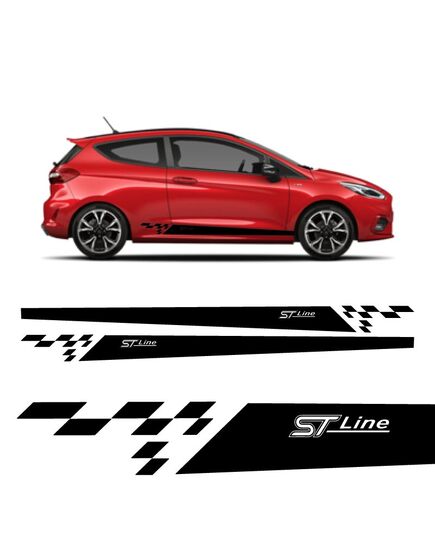 Kit Stickers Bandes Bas de Caisse Ford Fiesta ST-Line (2017/2018) 3 Portes