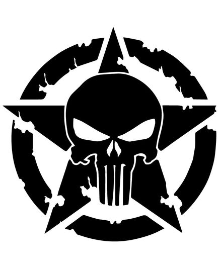 US ARMY STAR Punisher Holes Decal