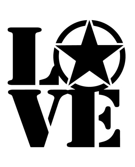US ARMY STAR LOVE Decal