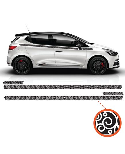 Car Side Renault Clio Abstract Ornament Decals Set