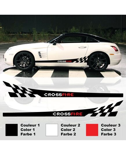 Kit Stickers Bandes Damiers Chrysler Crossfire