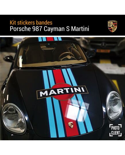 Porsche 987 Cayman S Martini Stripes Decals Set