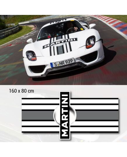 Sticker Bande Capot Auto Porsche Martini