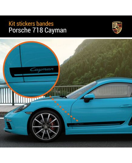 Porsche 718 Cayman Stripes Decals Set