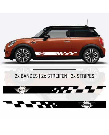 Kit Stickers Bandes Racing Mini Logo