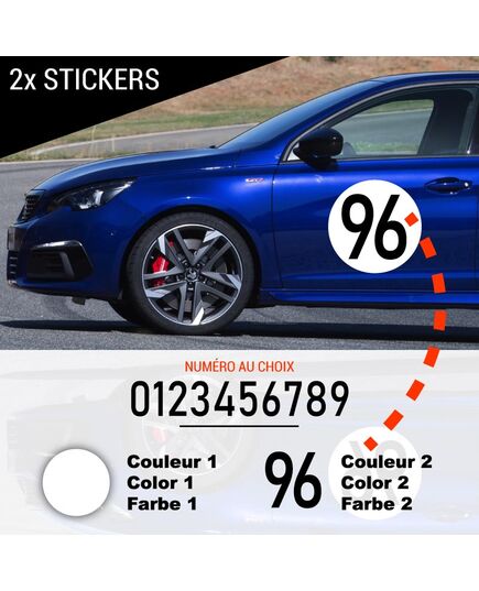 Custom Number & Background Circle Decals (2x)