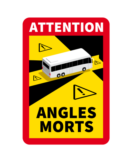 Attention Danger Angles Morts Bus Aufkleber
