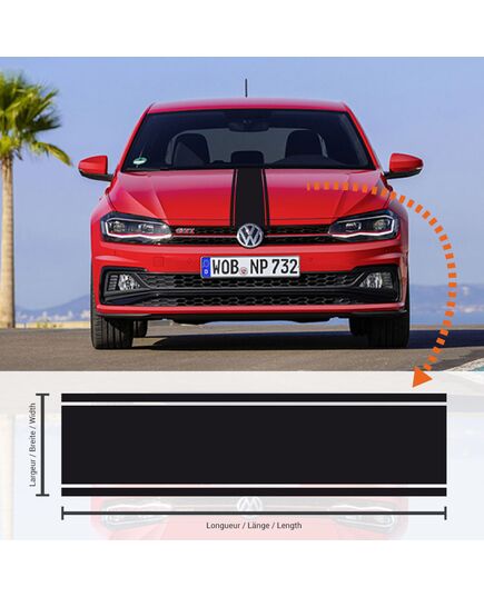 Volkswagen Polo Racing Stripes Decal #3