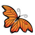 Orange butterfly Decal